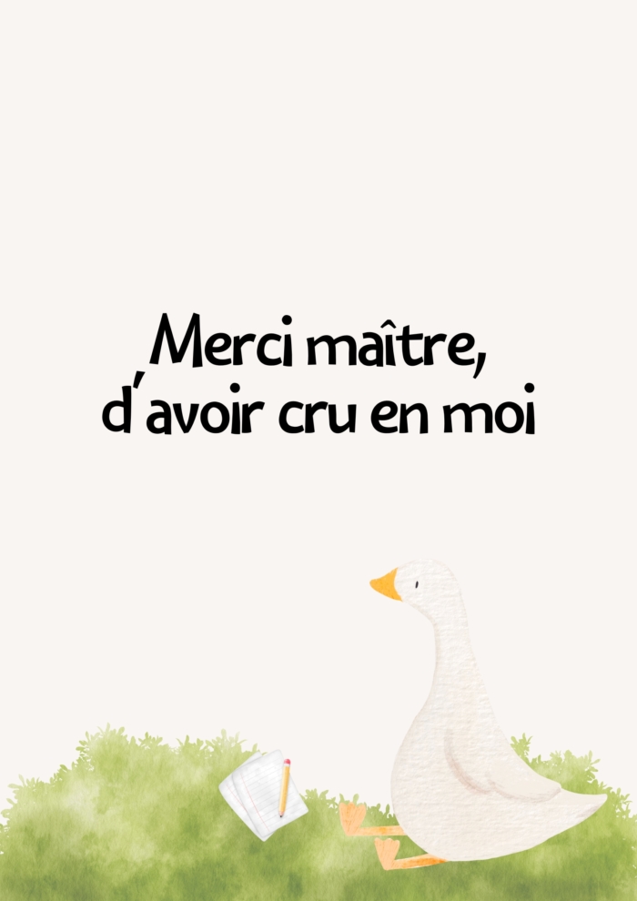 Merci maitre plume
